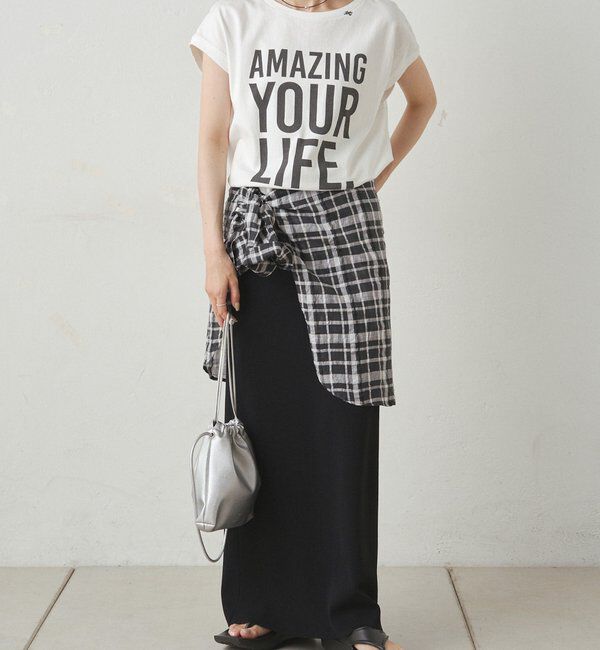  「【日焼け・冷房対策に◎】綿麻チェックオーバーシャツブラウス」|シャツ・ブラウス|