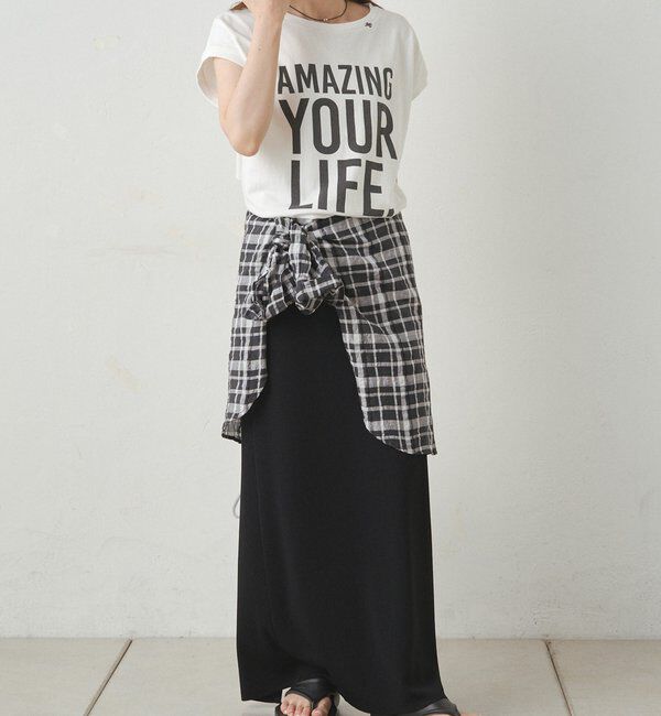  「【日焼け・冷房対策に◎】綿麻チェックオーバーシャツブラウス」|シャツ・ブラウス|