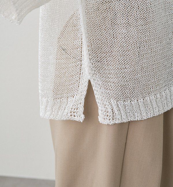  「テープヤーンハーフスリーブニットプルオーバー」|ニット・セーター|