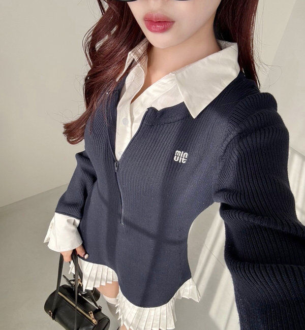  「Nono企画/ドッキングプリーツワンピ」|ワンピース|