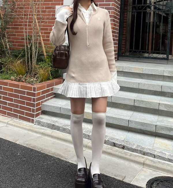  「Nono企画/ドッキングプリーツワンピ」|ワンピース|