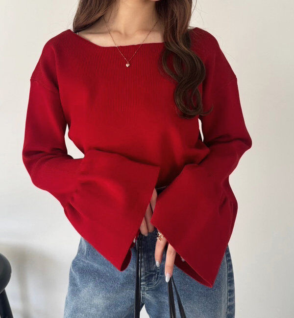  「レースアップニット」|ニット・セーター|