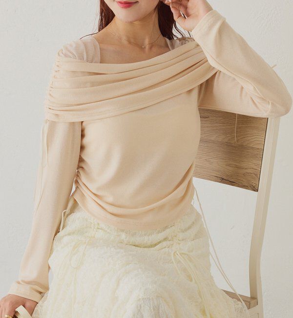  「オフショルトップス」|プルオーバー|アイボリー