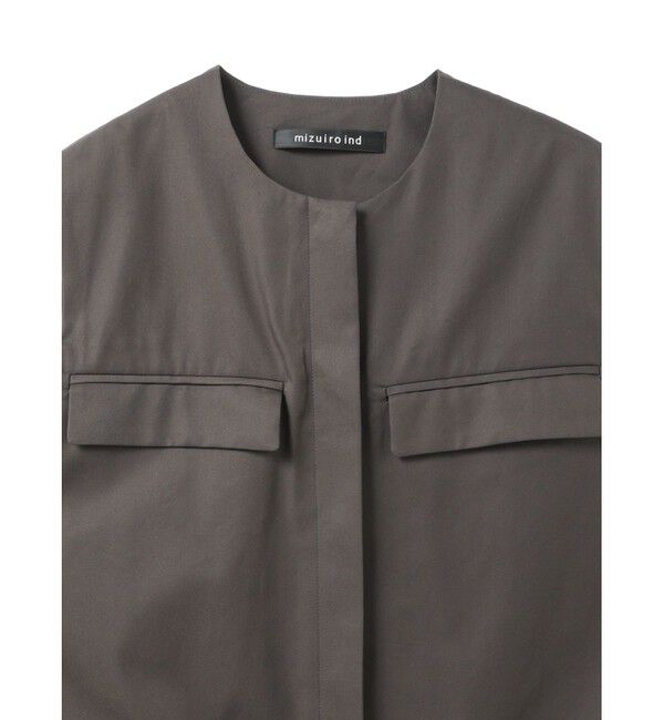 mizuiro ind「mizuiro ind ポケット付きクルーネックロングジレ」|ワンピース|