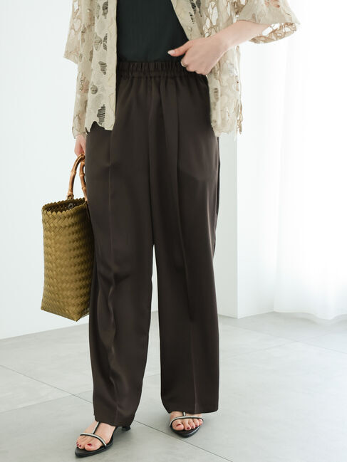 Te chichi「柄アソートサテンイージーストレートパンツ」|その他|チャコールグレー