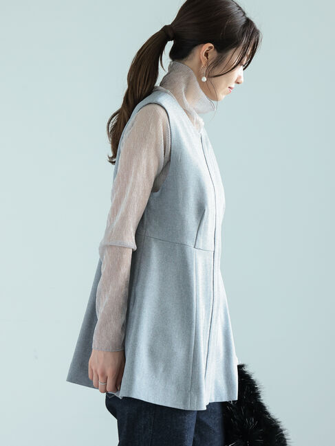 Te chichi「ファブリックアソートペプラムジレ」|ダウンベスト・ベスト|