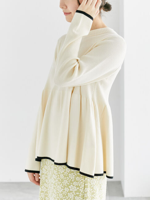 Te chichi TERRASSE「バイカラーペプラムニット」|ニット・セーター|