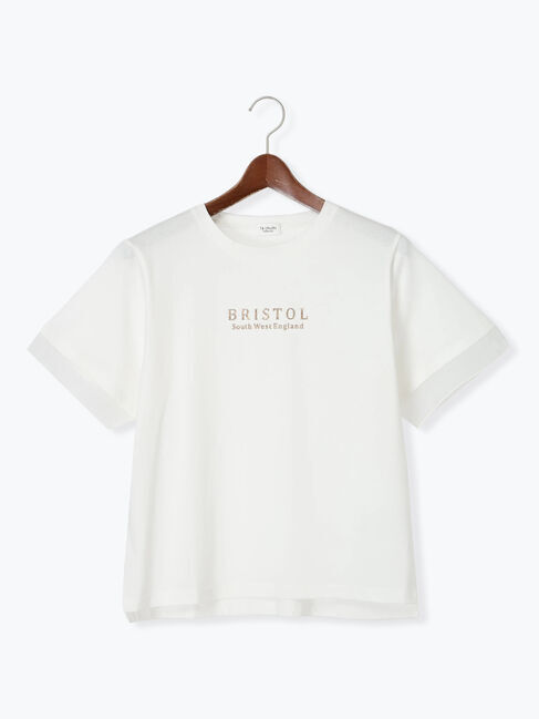 Te chichi TERRASSE「型押しプリント袖切替Tシャツ」|Tシャツ・カットソー|オフホワイト