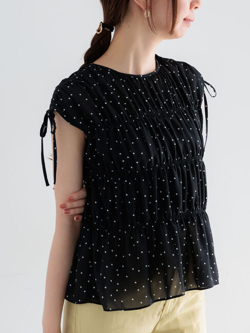 Te chichi「ドットシャーリングブラウス」|シャツ・ブラウス|ブラック