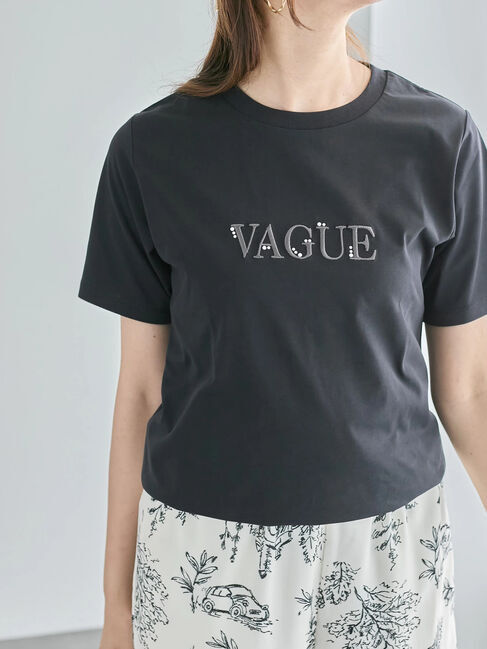Te chichi「パール&刺繍ロゴスタンダードTシャツ」|Tシャツ・カットソー|ブラック