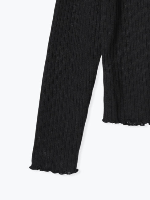 Samansa Mos2 blue「リブフリル衿ニットソー」|Tシャツ・カットソー|