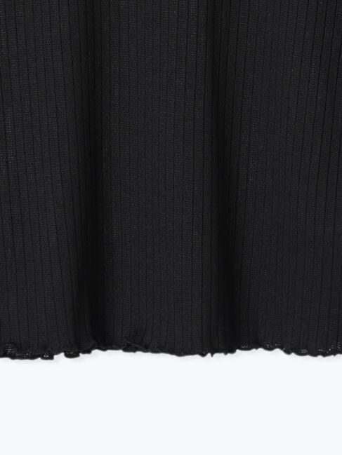 Samansa Mos2 blue「リブフリル衿ニットソー」|Tシャツ・カットソー|