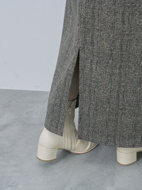 Samansa Mos2 blue「ウールライクチェックジャンスカ」|ワンピース|