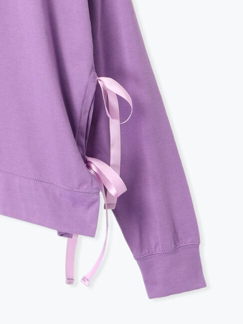 Samansa Mos2 blue「◎サイドリボンロンT」|Tシャツ・カットソー|