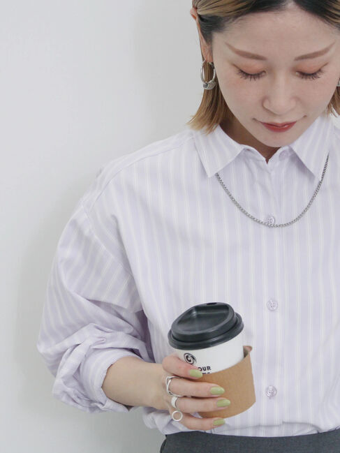 Samansa Mos2 blue「【イージーケア】マルチスタイルシャツ」|シャツ・ブラウス|