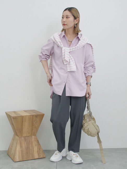 Samansa Mos2 blue「【イージーケア】マルチスタイルシャツ」|シャツ・ブラウス|