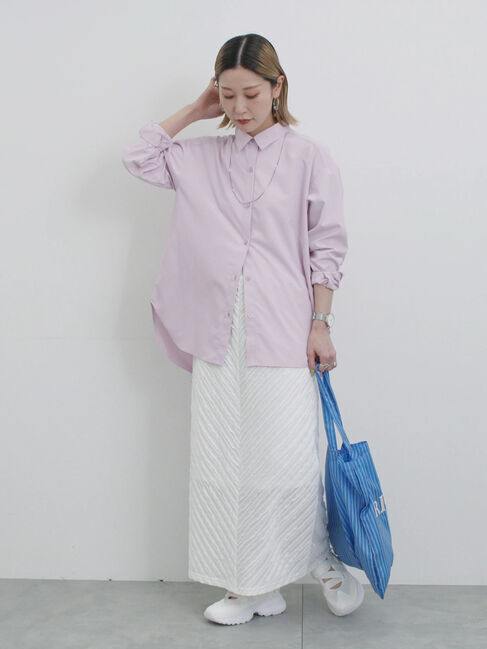 Samansa Mos2 blue「【イージーケア】マルチスタイルシャツ」|シャツ・ブラウス|