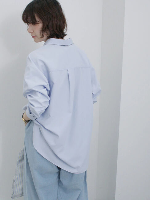 Samansa Mos2 blue「【イージーケア】マルチスタイルシャツ」|シャツ・ブラウス|