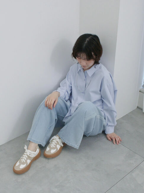 Samansa Mos2 blue「【イージーケア】マルチスタイルシャツ」|シャツ・ブラウス|