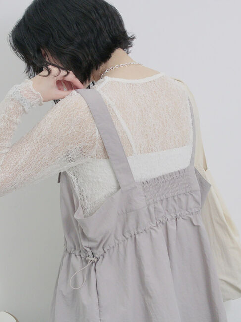 Samansa Mos2 blue「フロントジップドロストビスチェ」|シャツ・ブラウス|