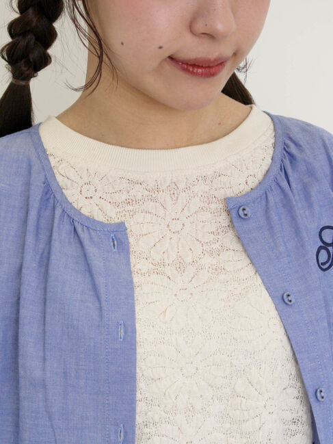 Samansa Mos2「【S/Mサイズ】イニシャル刺繍7分袖ティアードワンピース」|ワンピース|