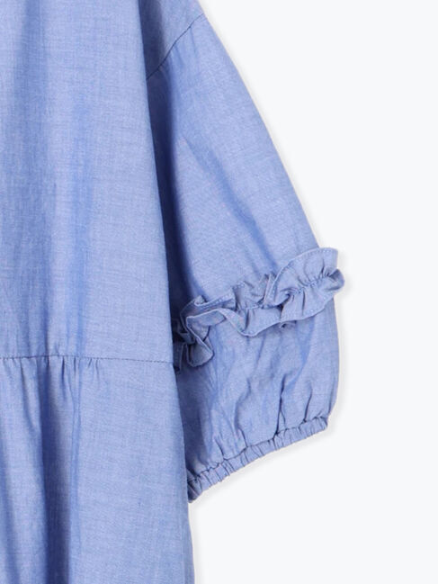 Samansa Mos2「【S/Mサイズ】イニシャル刺繍7分袖ティアードワンピース」|ワンピース|