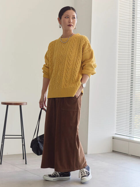 Samansa Mos2 blue「コーデュロイスカート」|スカート|