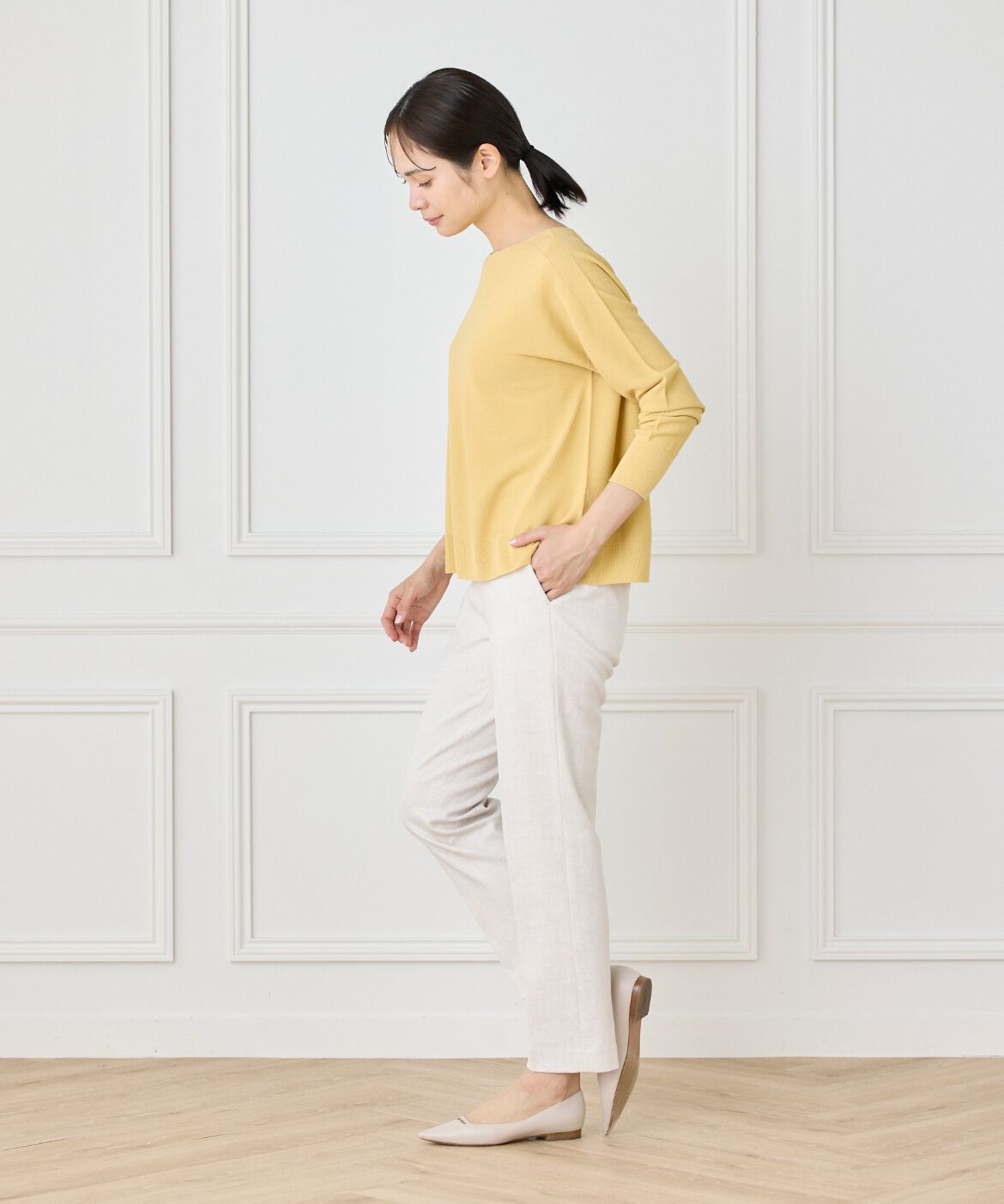 7-IDconcept.「《大きいサイズ》 ホールガーメントボートネックニット《Cuoo PLUS》」|ニット・セーター|