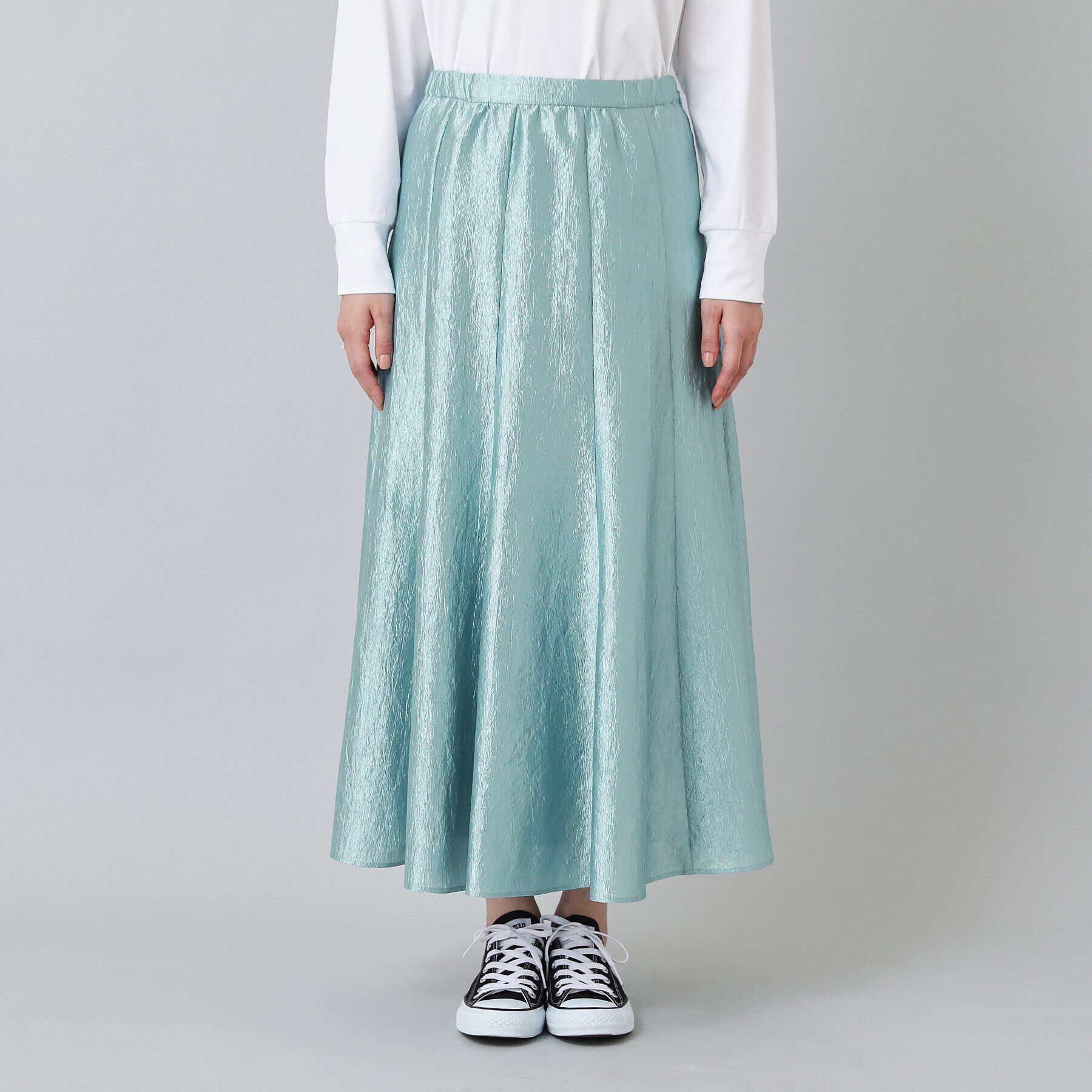 UNTITLED「【1枚で着映え／洗える】メタリックフレアスカート」|スカート|