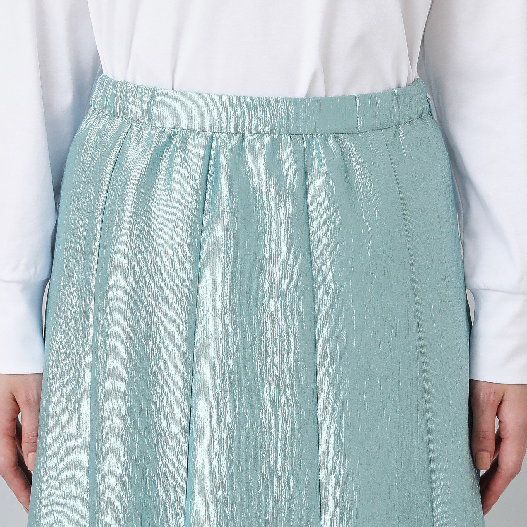 UNTITLED「【1枚で着映え／洗える】メタリックフレアスカート」|スカート|