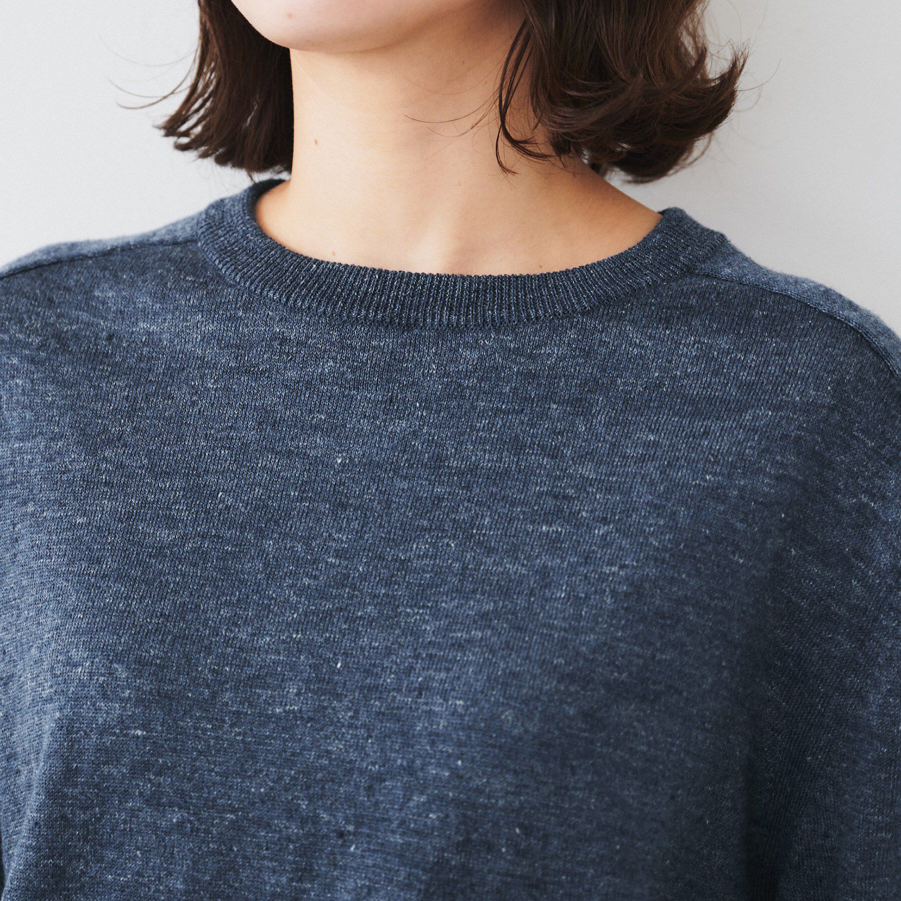 UNTITLED「【アンサンブル可能/洗える】リネン混ベーシックプルオーバー」|ニット・セーター|