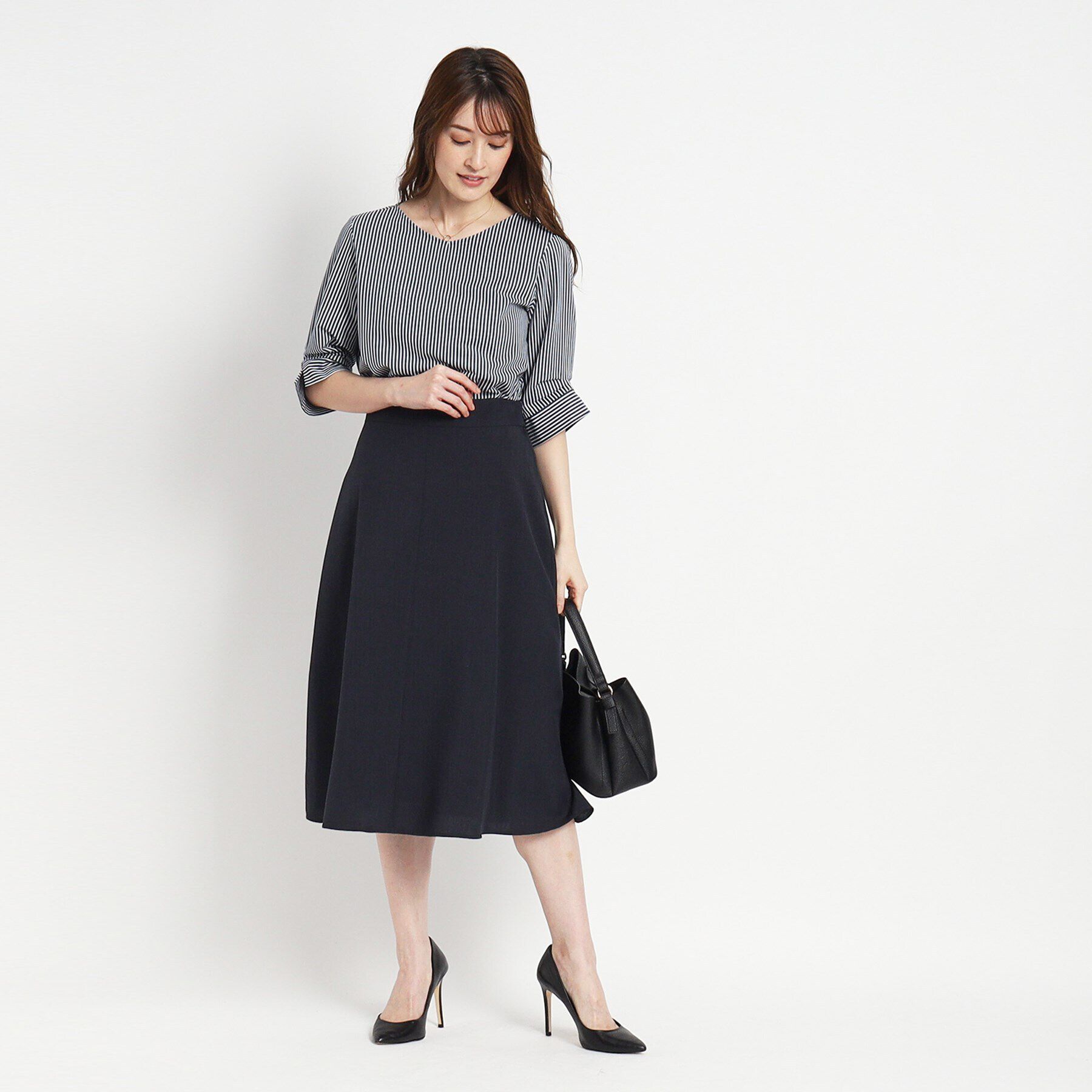 COUP DE CHANCE「【洗える／日本製】ストライプ柄プルオーバージャージ」|Tシャツ・カットソー|