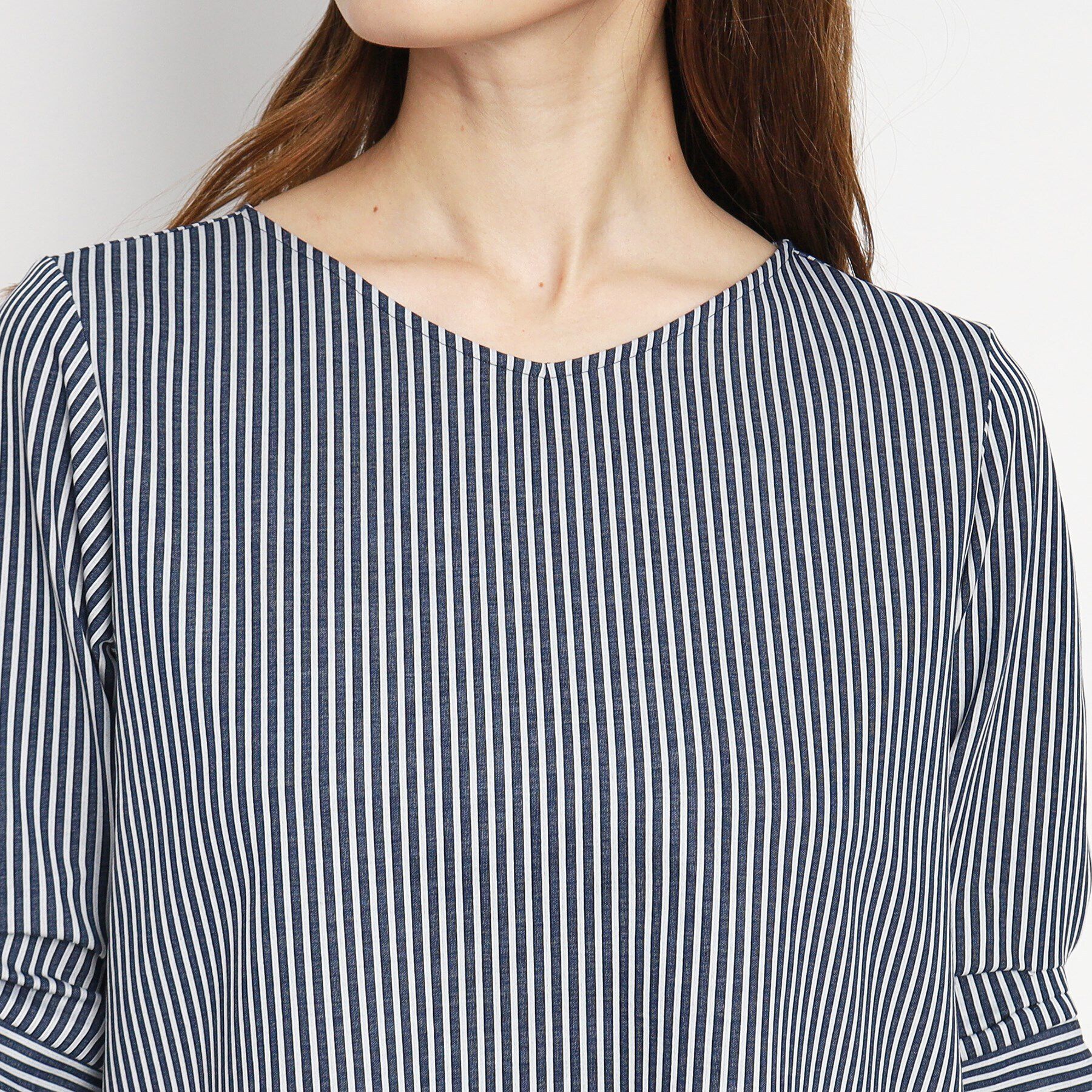 COUP DE CHANCE「【洗える／日本製】ストライプ柄プルオーバージャージ」|Tシャツ・カットソー|