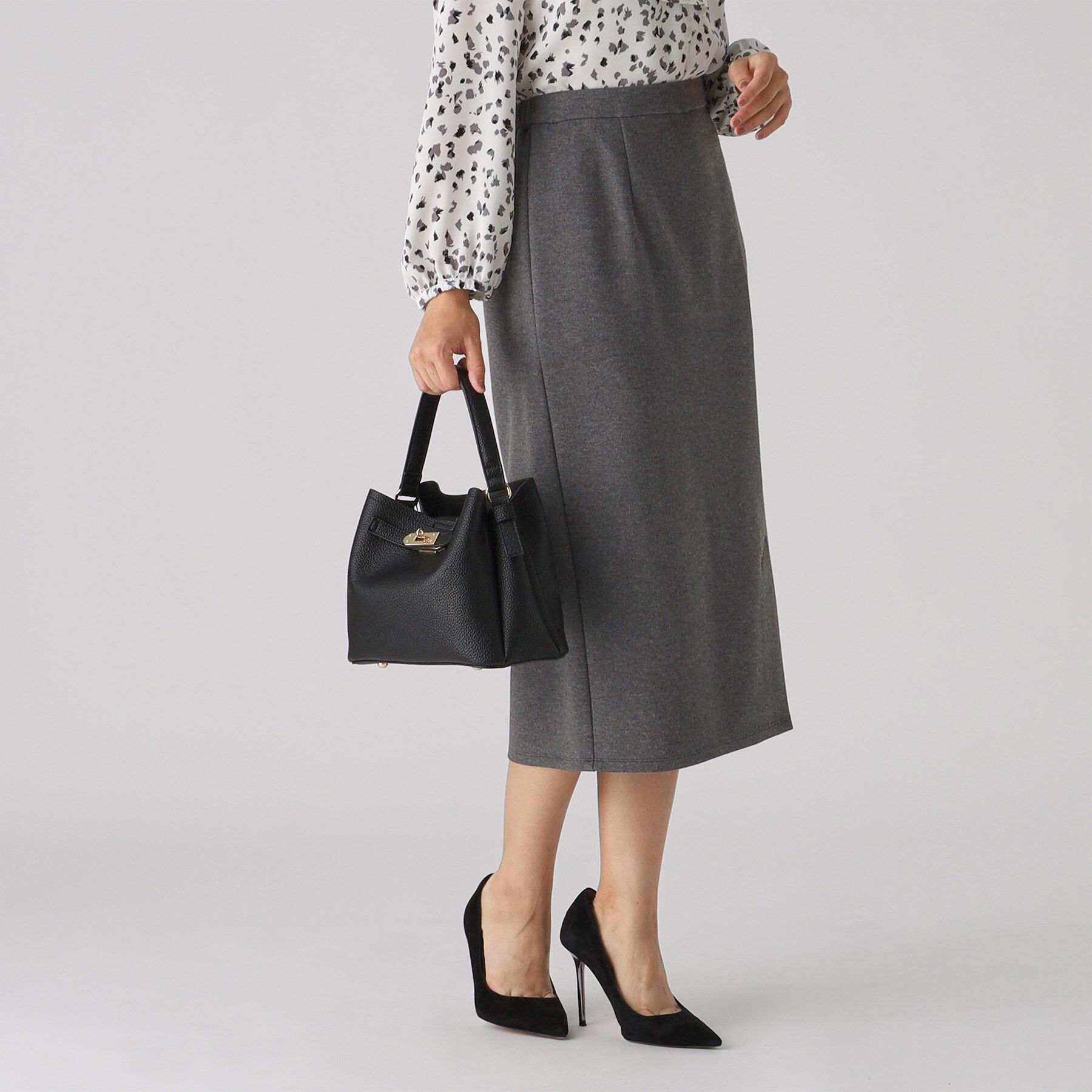 COUP DE CHANCE「【洗える/日本製／ウエストゴム】ポンチ素材ナロースカート」|スカート|