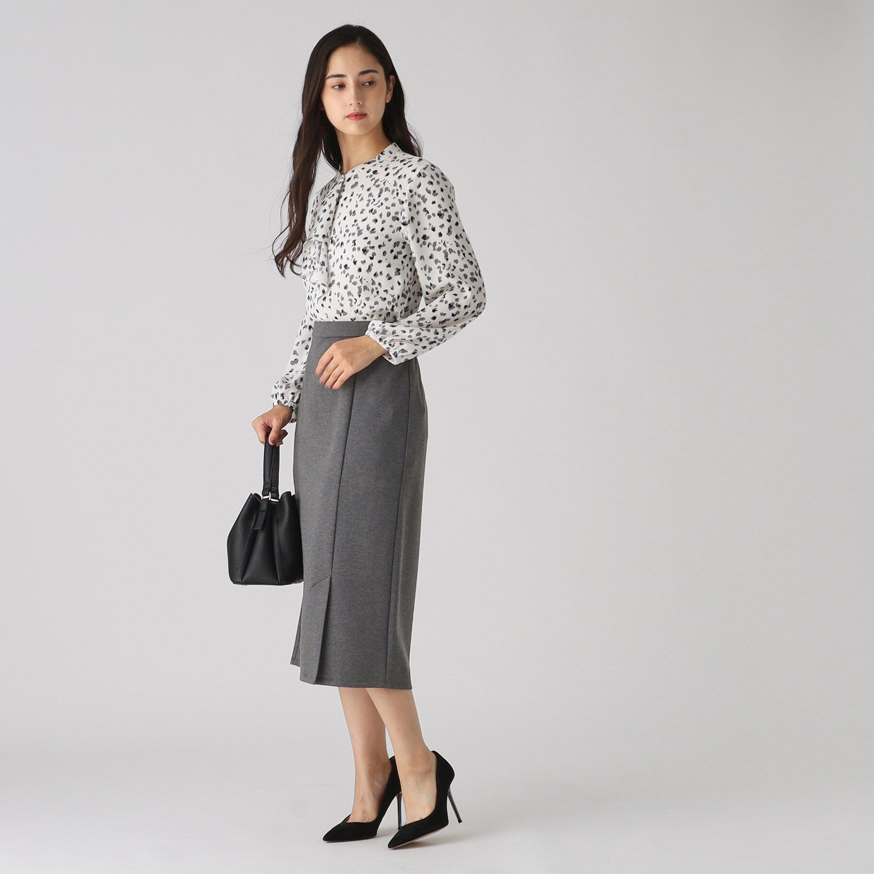 COUP DE CHANCE「【洗える/日本製／ウエストゴム】ポンチ素材ナロースカート」|スカート|