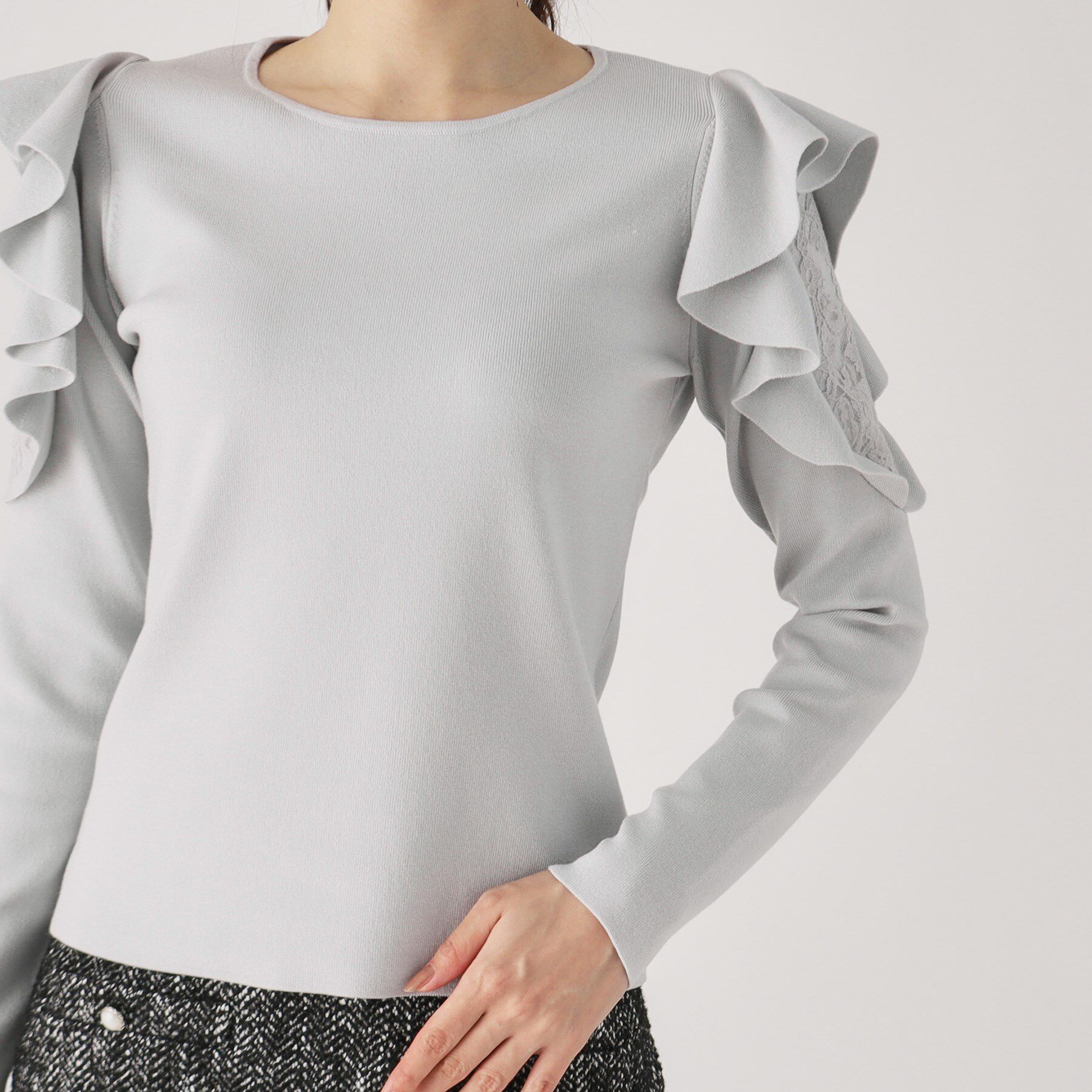 COUP DE CHANCE「【洗える】フリルデザインニット」|ニット・セーター|