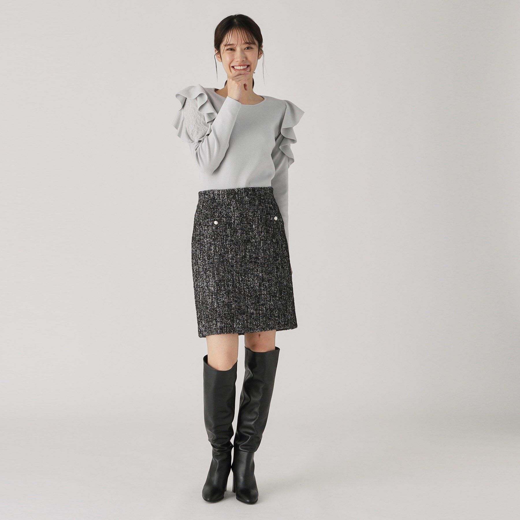 COUP DE CHANCE「【洗える】フリルデザインニット」|ニット・セーター|