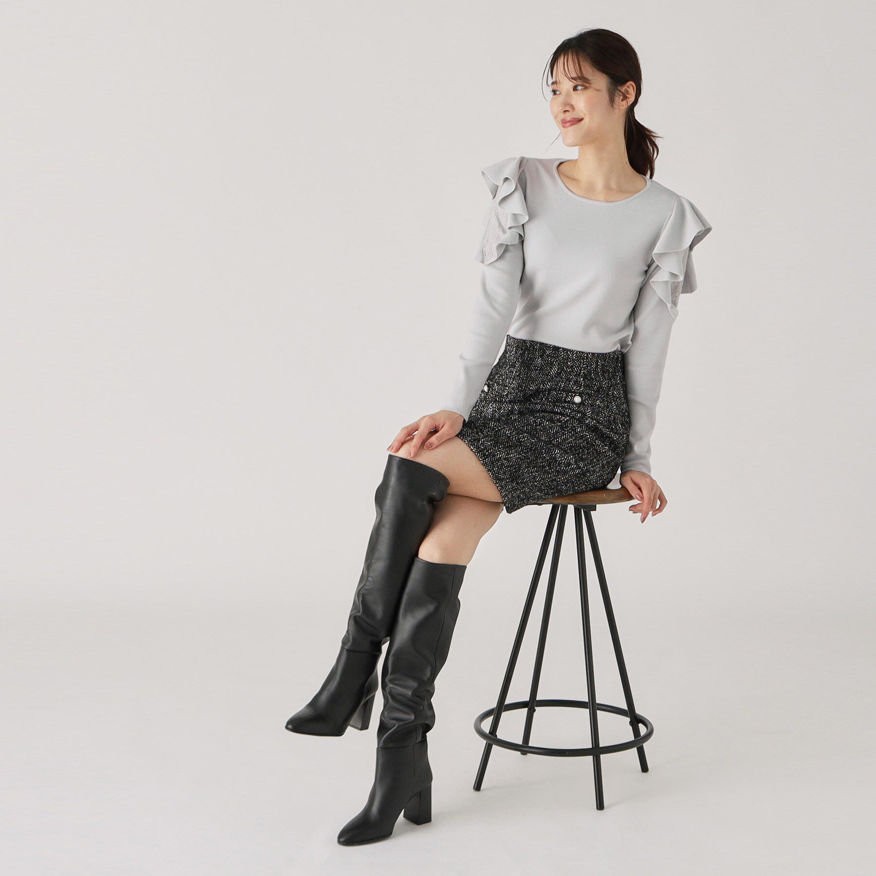 COUP DE CHANCE「【洗える】フリルデザインニット」|ニット・セーター|