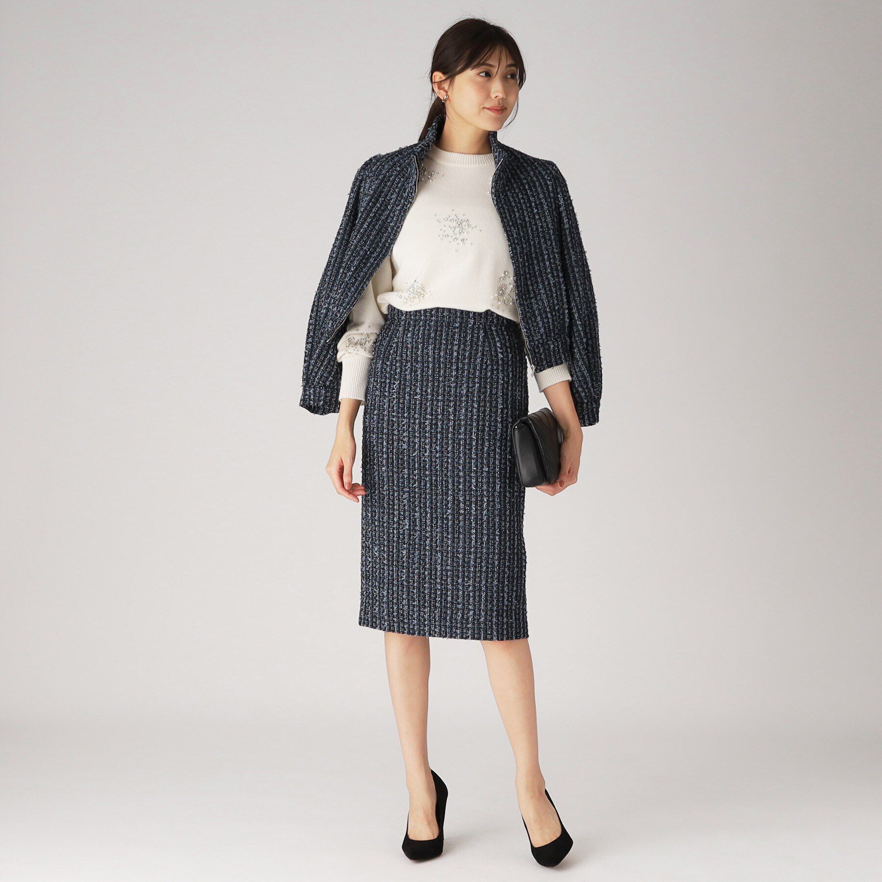 COUP DE CHANCE「華やかなツイードブルゾン」|ブルゾン・スタジャン|