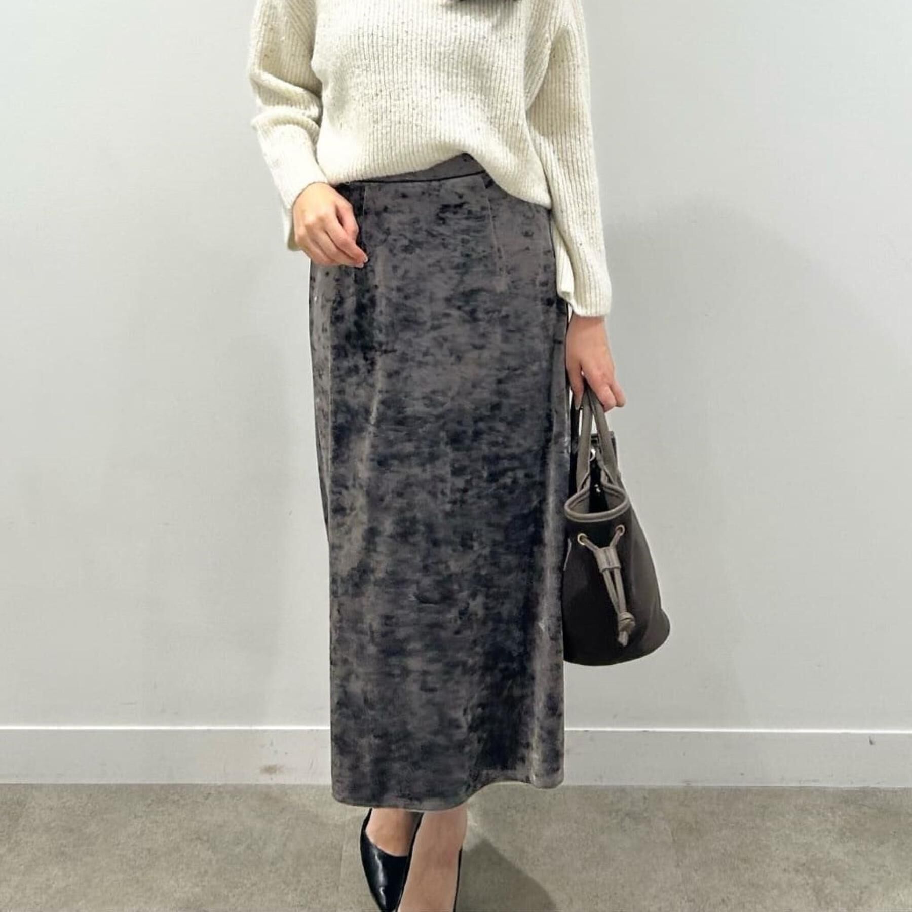 COUP DE CHANCE「【洗える／日本製／ウエストゴム】クラッシュベロアスカート」|スカート|