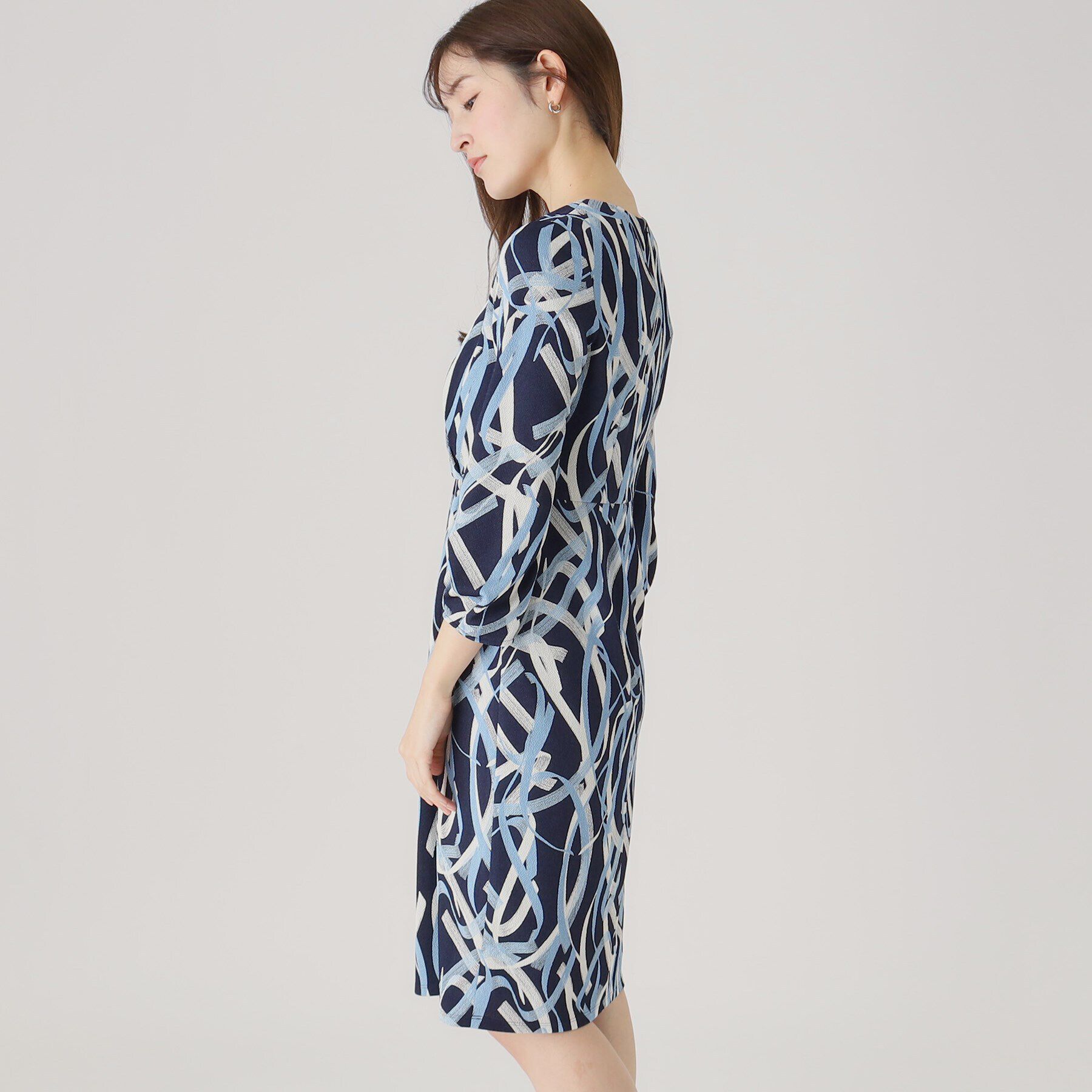 COUP DE CHANCE「【洗える／日本製】柄タイトワンピース」|ワンピース|