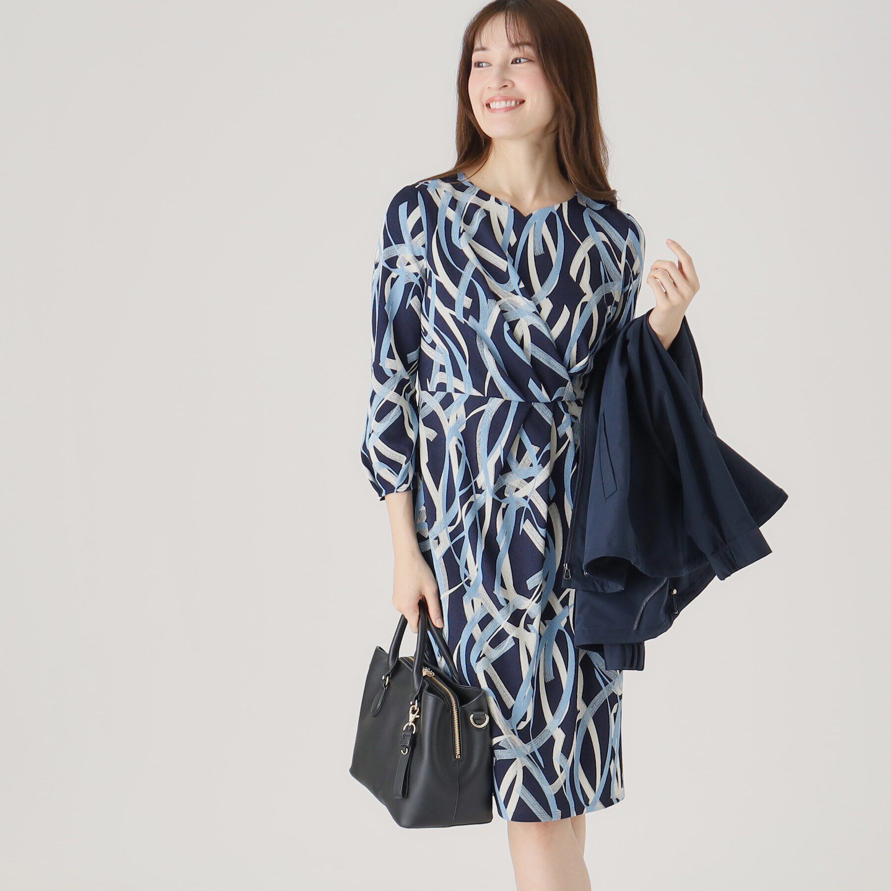 COUP DE CHANCE「【洗える／日本製】柄タイトワンピース」|ワンピース|