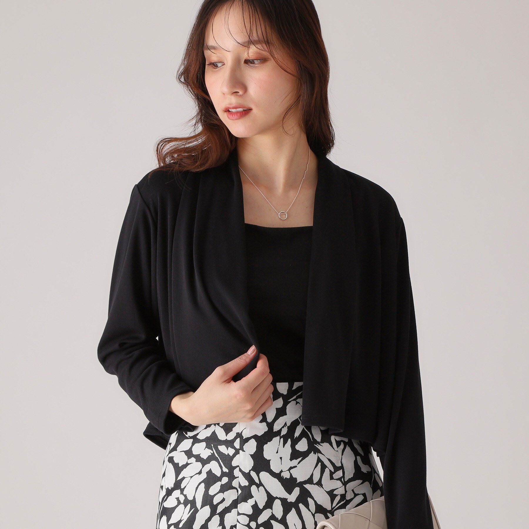 COUP DE CHANCE「【洗える／日本製】ショート丈カーディガン」|カーディガン|ブラック(019)