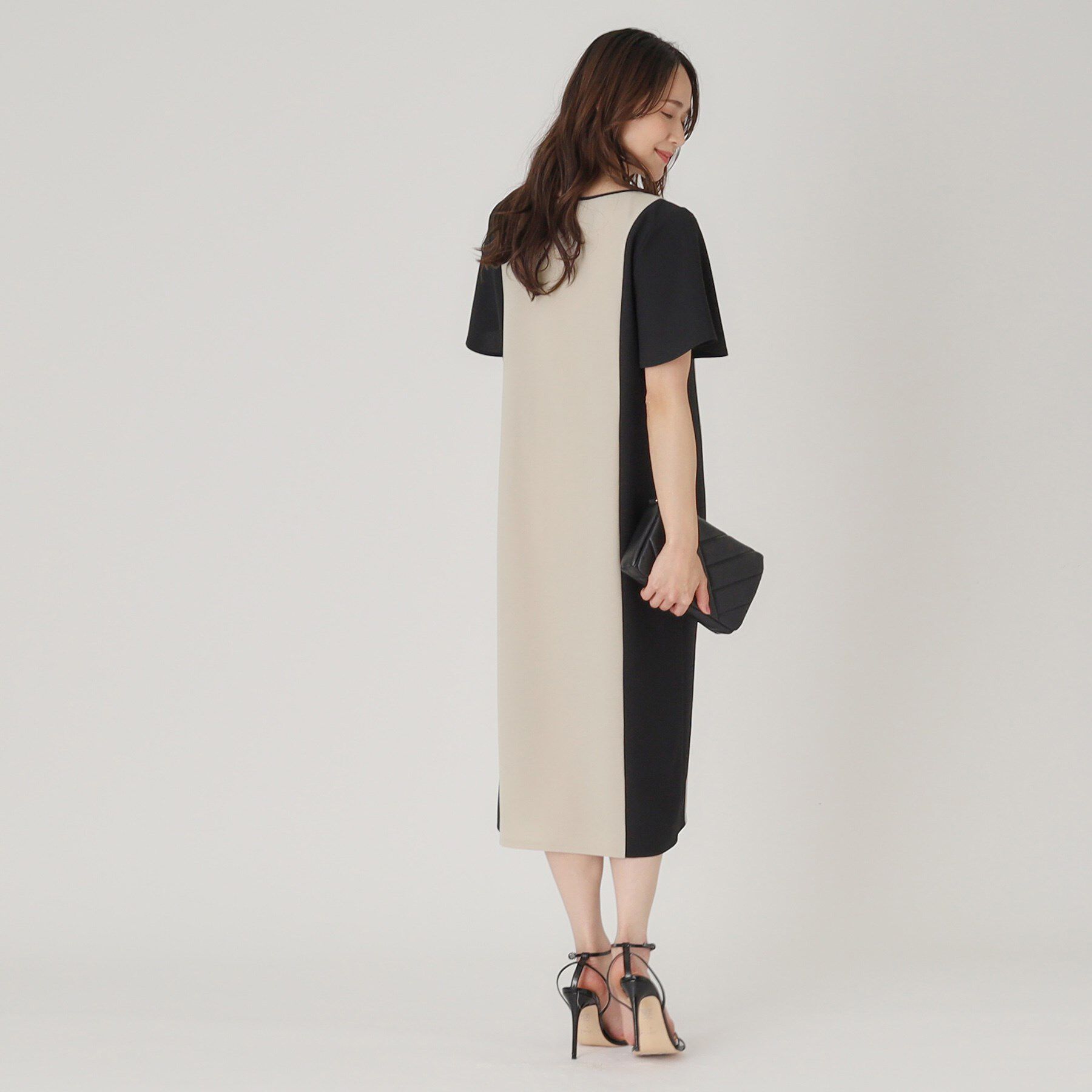 COUP DE CHANCE「【洗える／日本製】配色デザインワンピース」|ワンピース|