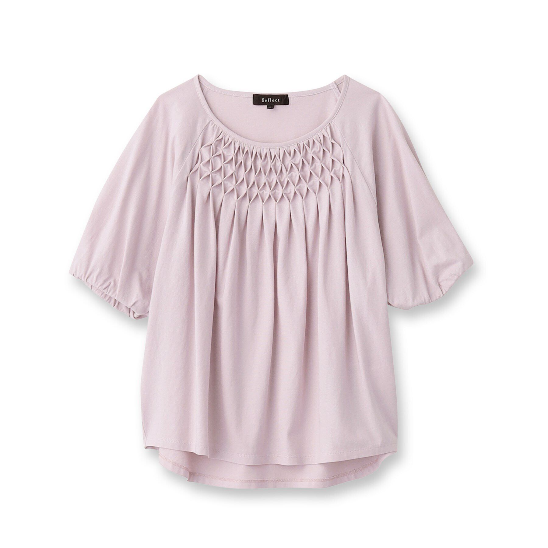 Reflect「【SALE／接触冷感／洗える】スモッキング刺繍ジャージブラウス」|Tシャツ・カットソー|