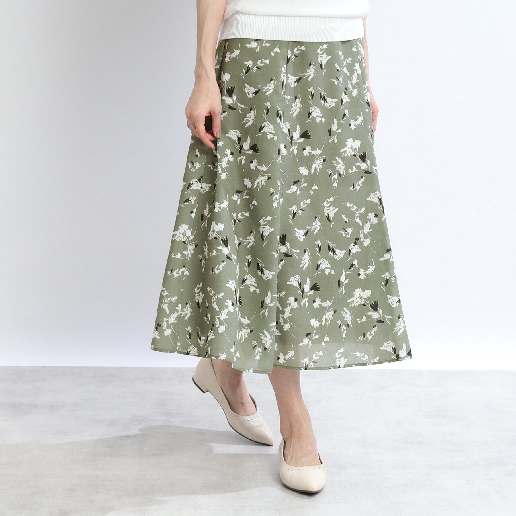 Reflect「【マシンウォッシュ可】フラワー柄フレアスカート」|スカート|