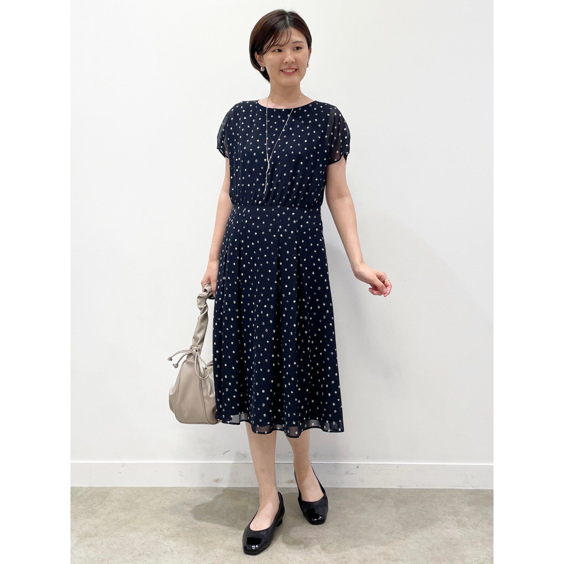 Reflect「【SALE／WEB限定カラーあり／マシンウォッシュ可】ドットプリントワンピース」|ワンピース|