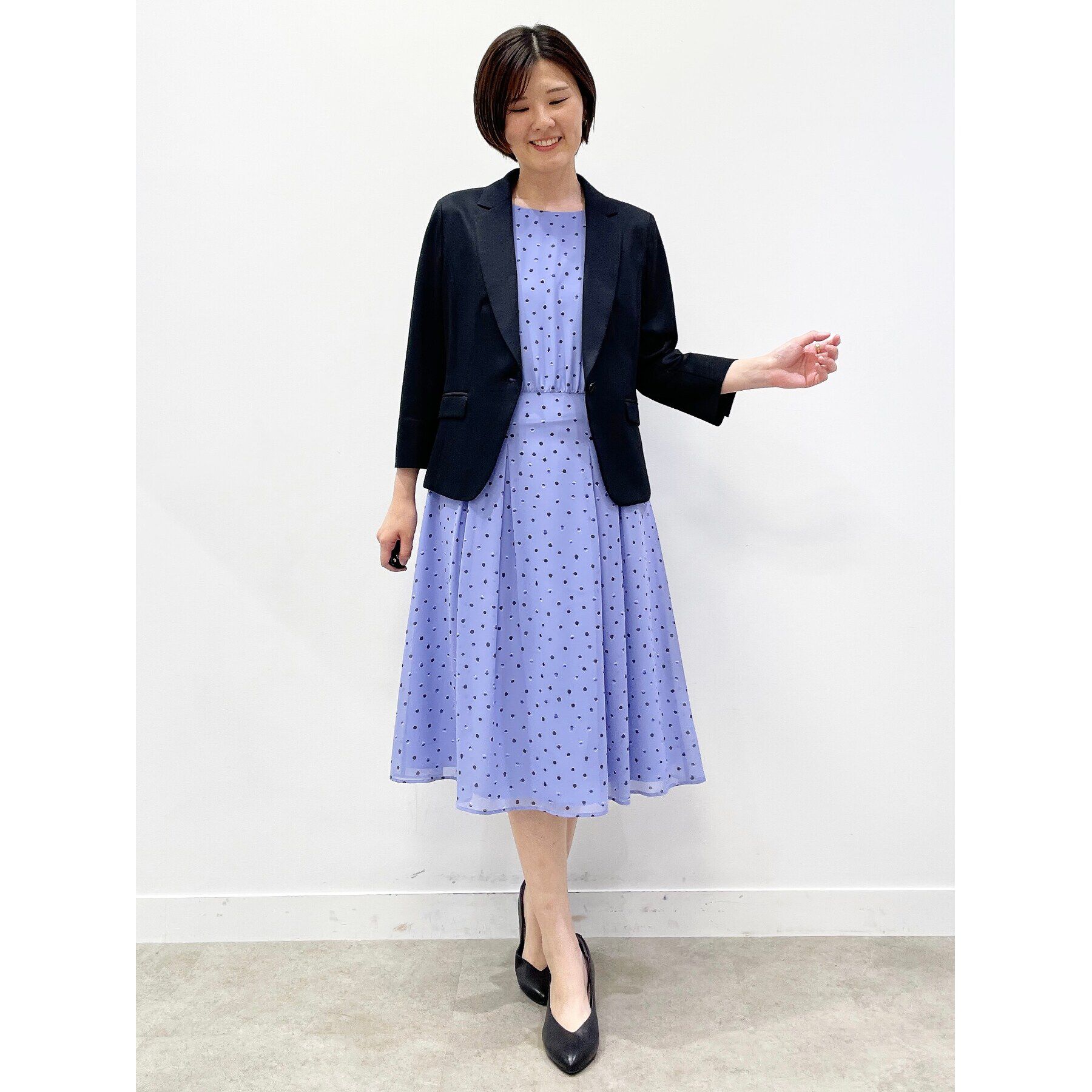 Reflect「【SALE／WEB限定カラーあり／マシンウォッシュ可】ドットプリントワンピース」|ワンピース|