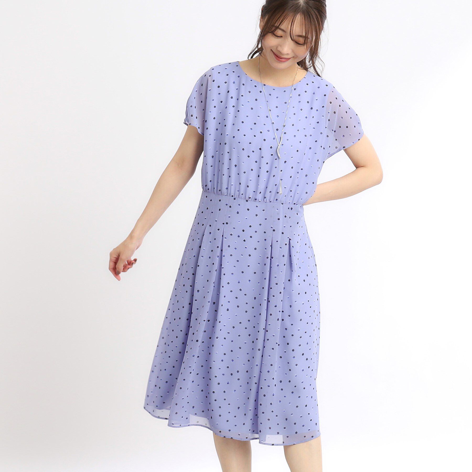 Reflect「【SALE／WEB限定カラーあり／マシンウォッシュ可】ドットプリントワンピース」|ワンピース|