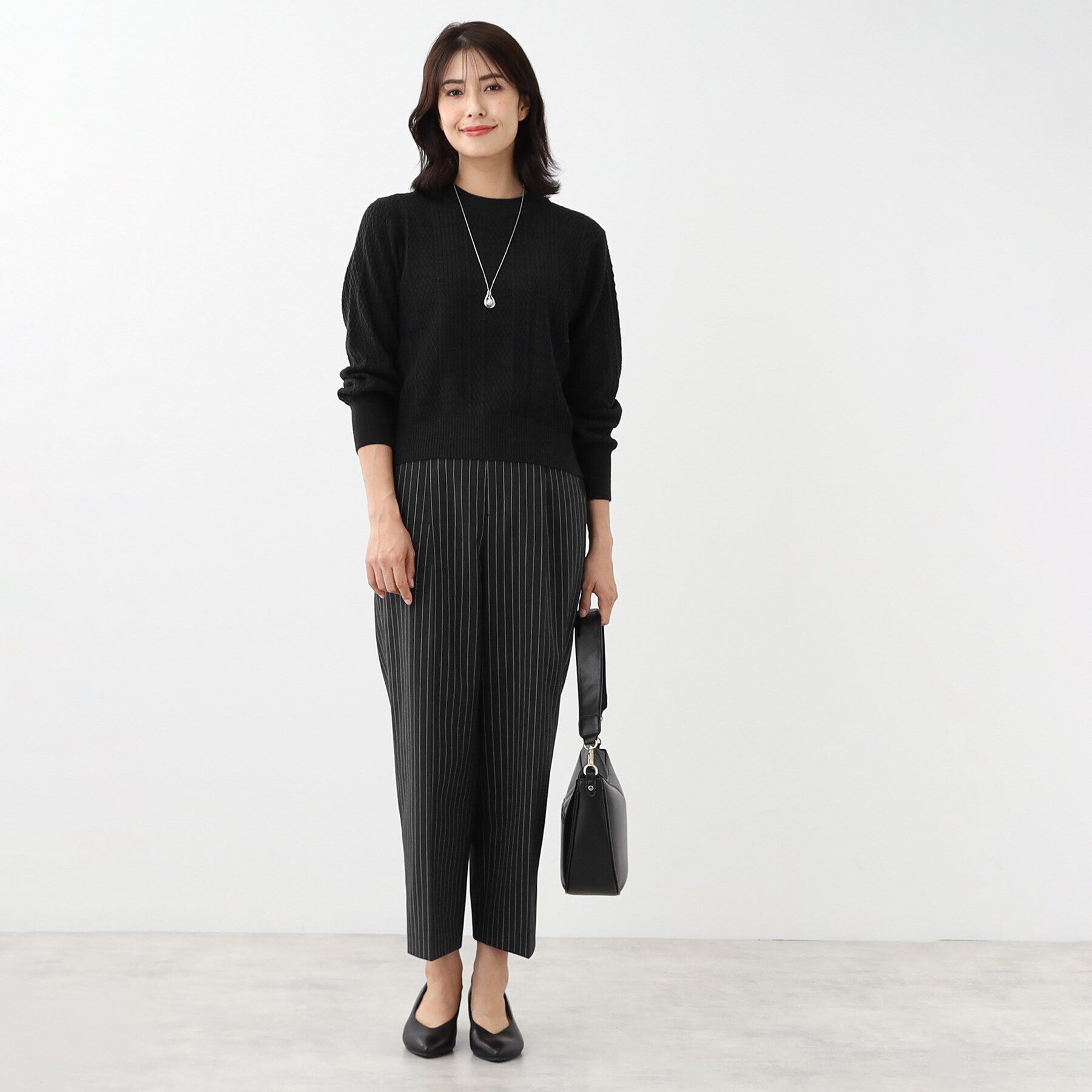 Reflect「【WEB限定カラーあり／洗える／セットアップ可】総柄ケーブルニット」|ニット・セーター|